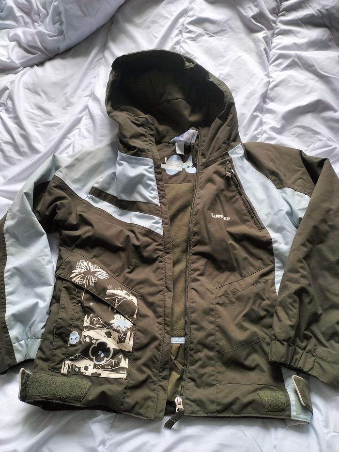 Veste ski Decathlon 10 ans kaki bleu