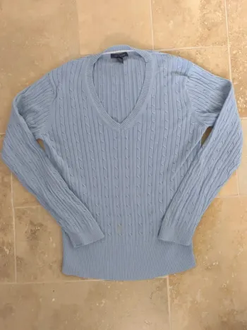 Pull col V Tommy Hilfiger taille L femme violet clair - taché