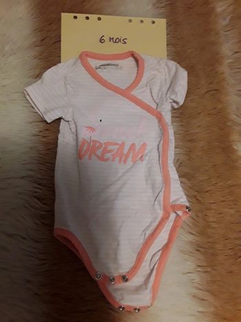 Body été bébé fille rose corail 6 mois