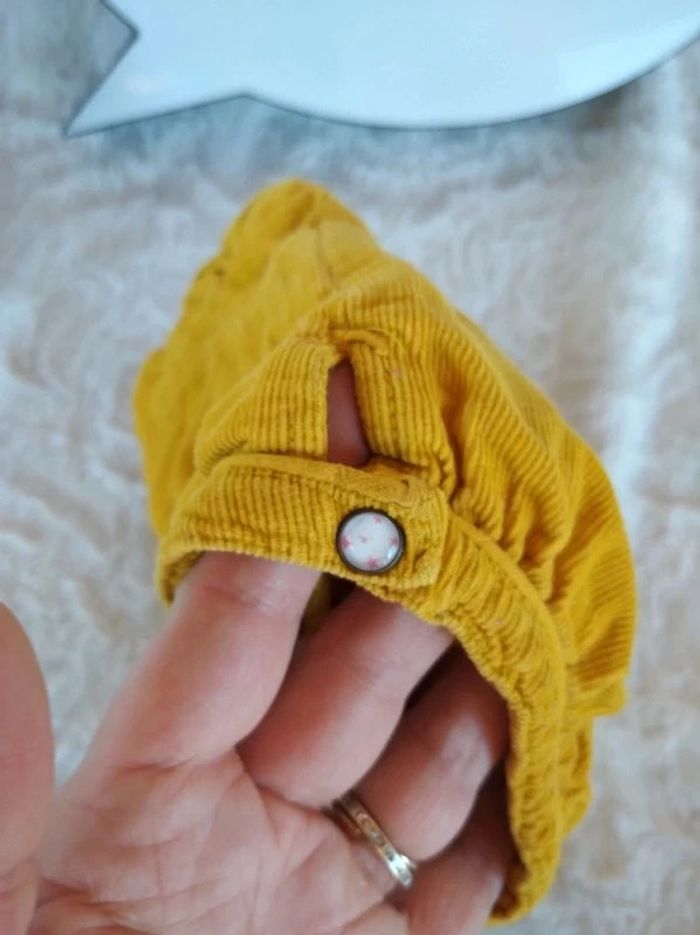 Short Fille 18 mois velours jaune moutarde Orchestra 100% coton - photo numéro 9