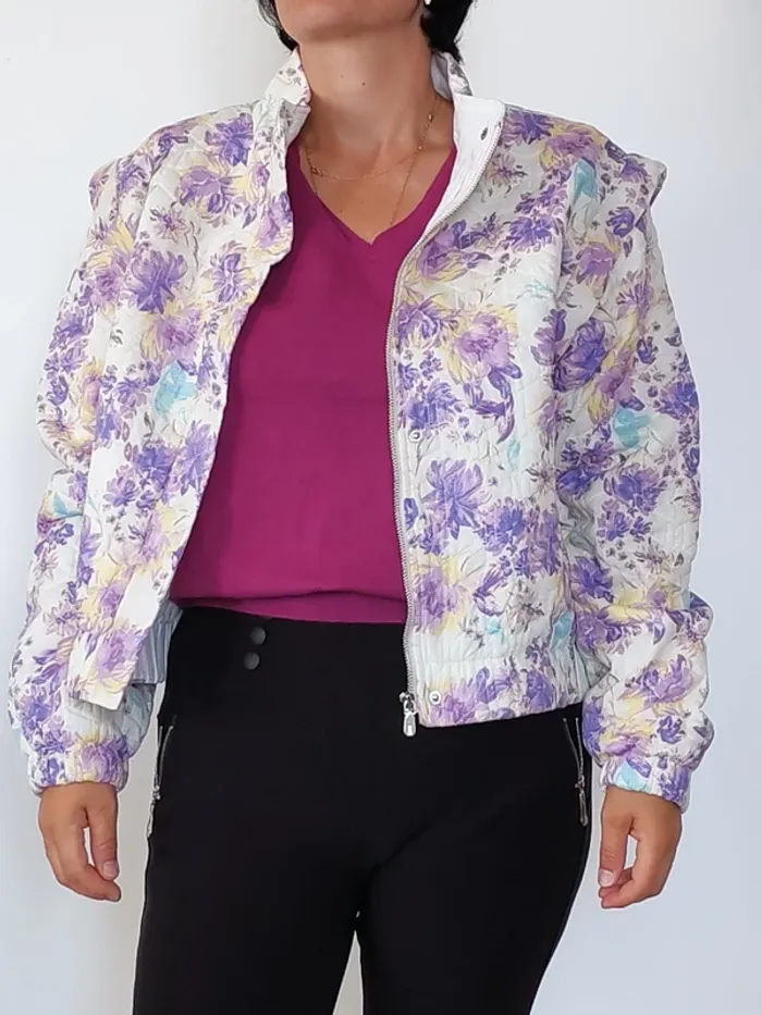 Veste bomber fleurie Pimkie neuve étiquette – Taille L – Style rétro Y2K