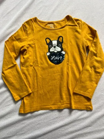 Tee shirt chien paillettes