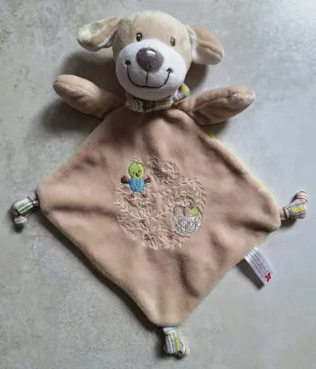 Doudou Chien - Broderie Poussin - Nicotoy