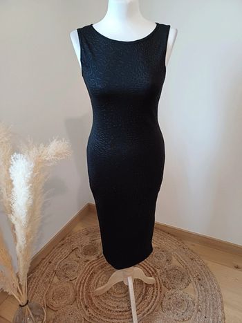 Robe longue noire moulante texturée Boohoo taille XS/S 34/36