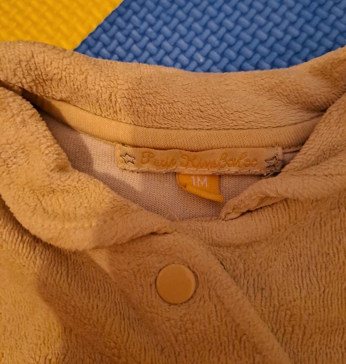 Pyjama grenouillère 1 pièce jaune animaux, petit kimbaloo, taille 1 mois (56 cm) - photo numéro 3