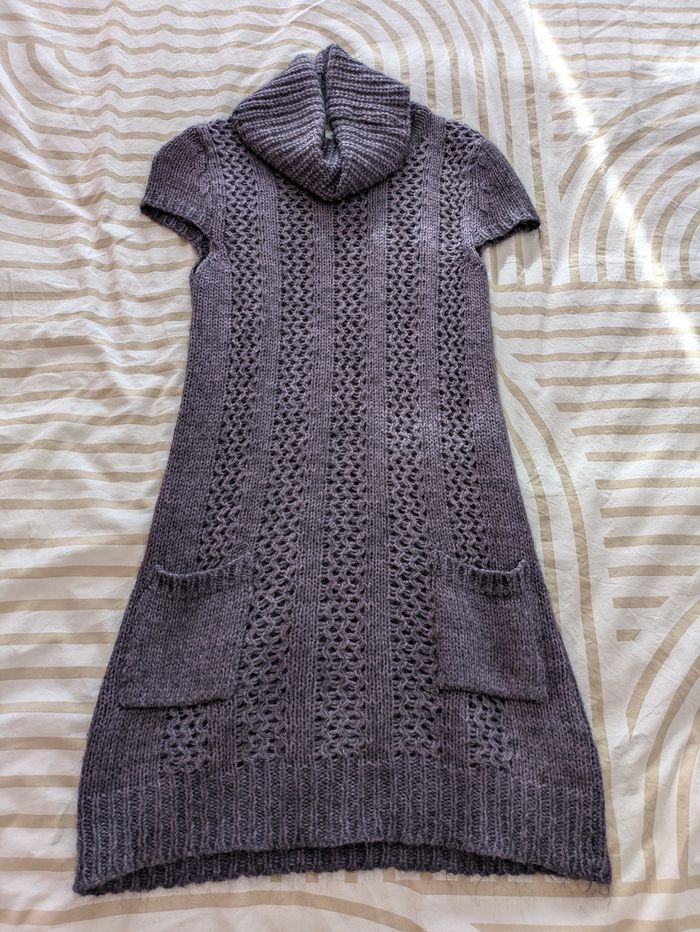 Robe Pull Camaïeu - Col Roulé / Tuba - Maille Torsadée