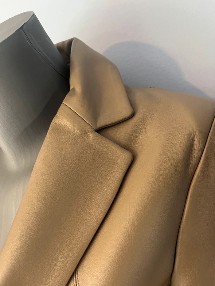 Veste cuir taupe Giorgio & Mario taille 40 - photo numéro 3