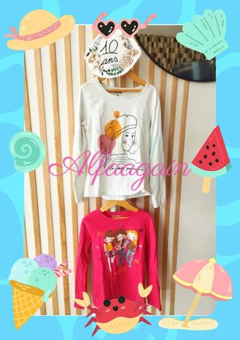 Lot t-shirts manches longues 10ans