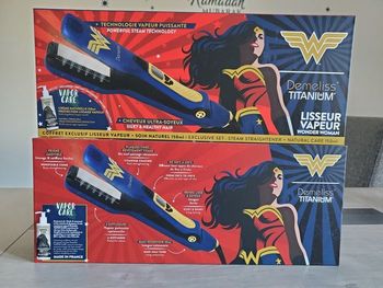 Lisseur Vapeur Demliss TITANIUM Wonder Woman + Soin Naturel 150ml.