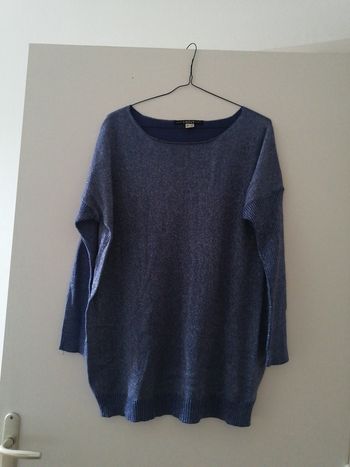 Pull  bleu argent