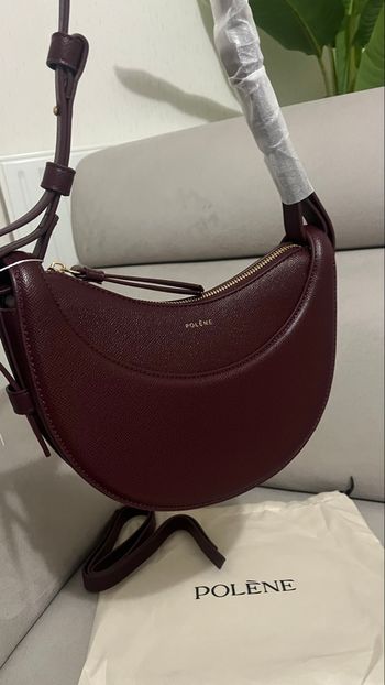 Sac polène en cuir rouge bordeaux 