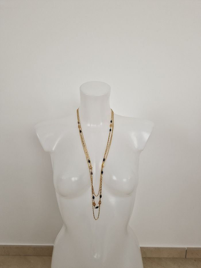 Collier long vintage doré multi rangs