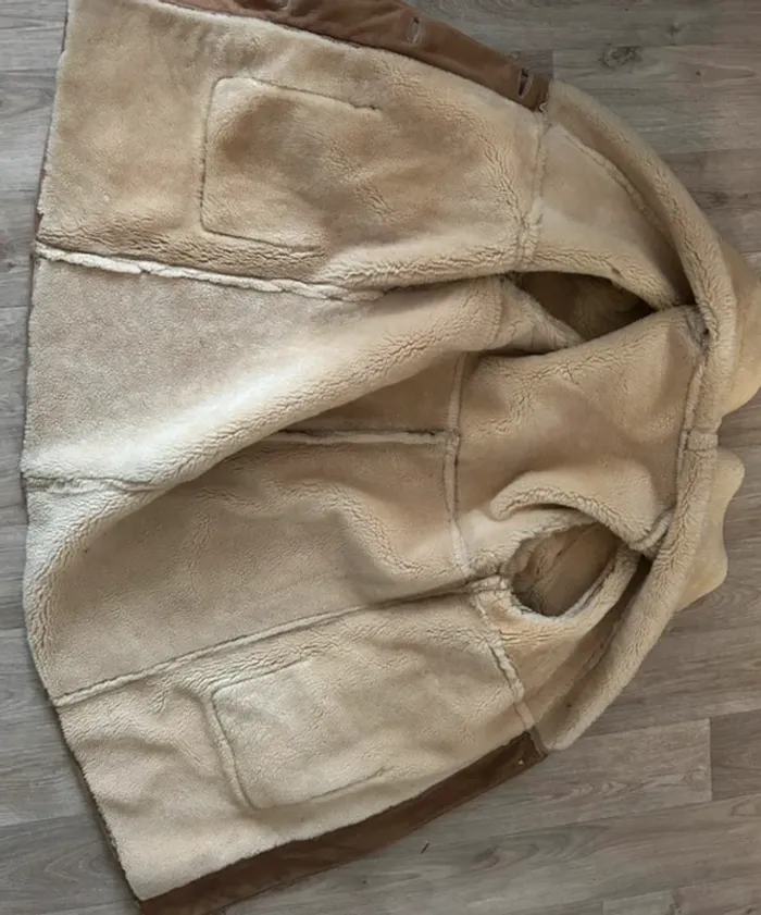 Manteau en peau de mouton beige, femme, taille 38 - photo numéro 5