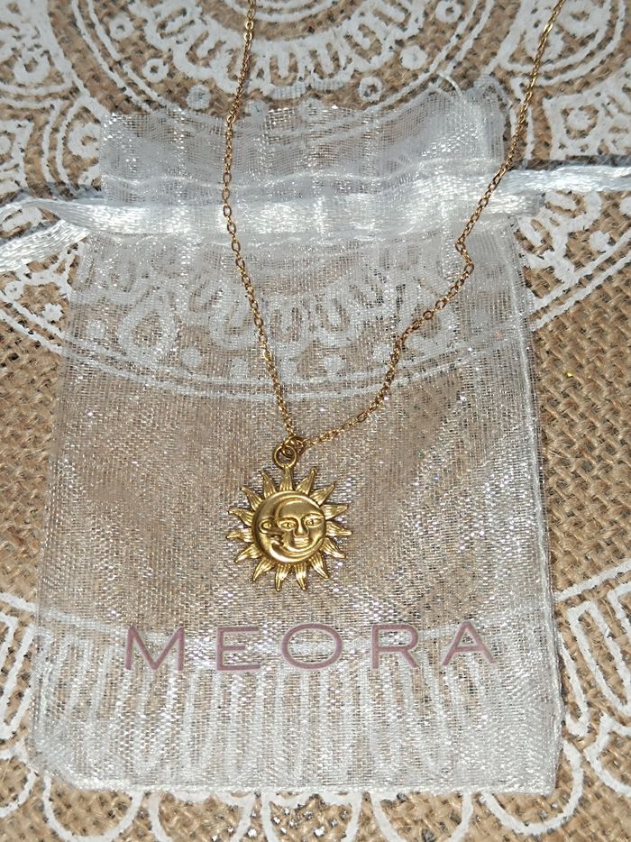 Collier doré Soleil Lune - acier inoxydable - Meora Paris - photo numéro 2