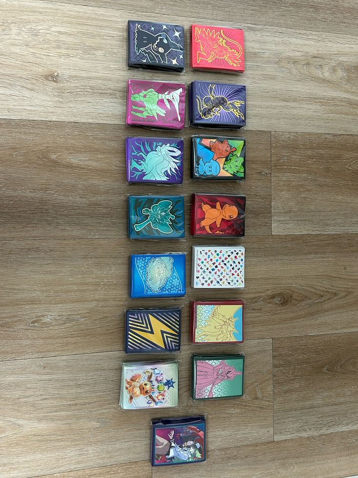Pokemon lot de 15 paquets de 65 sleeves différents