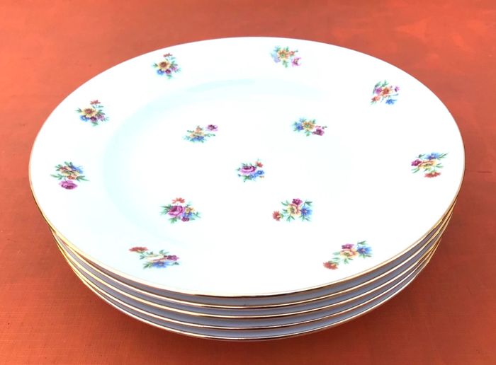 5 assiettes creuses anciennes  Porcelaine P.N France - photo numéro 2