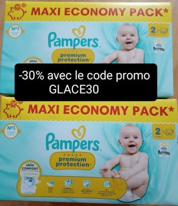 Deux cartons de couches Pampers taille 2 preuim