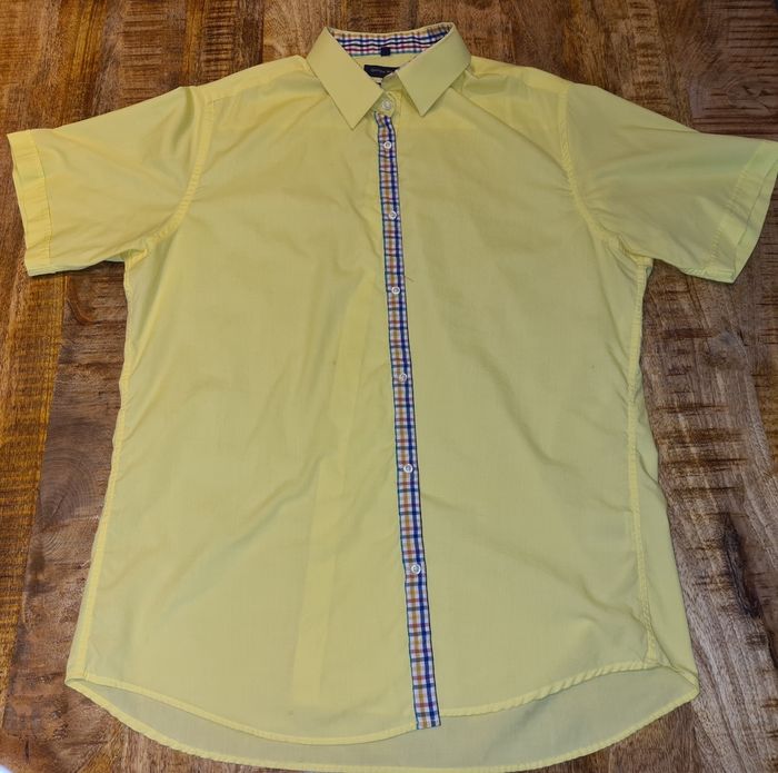 Chemise jaune pâle courte manche 45-46 xxl - photo numéro 2