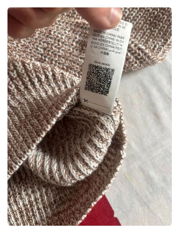 Pull Col V Shein taille xs marron blanc - photo numéro 7
