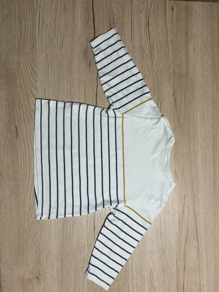 Tee-shirt manche longue rayé hiver bébé garçon 12 mois Tape à l’œil - photo numéro 5