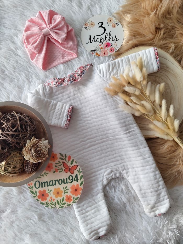 Pyjama molleton fleuri sergent major fille 3 mois 🎀 - photo numéro 5