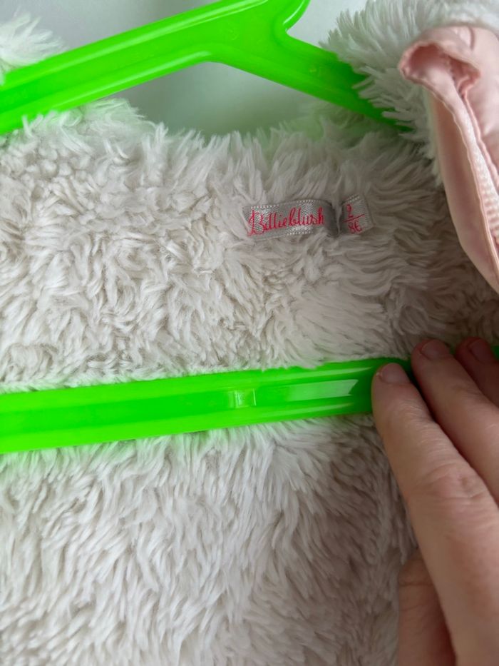 Doudoune rose clair billieblush capuche moumoute blanche fille 2ans - photo numéro 6