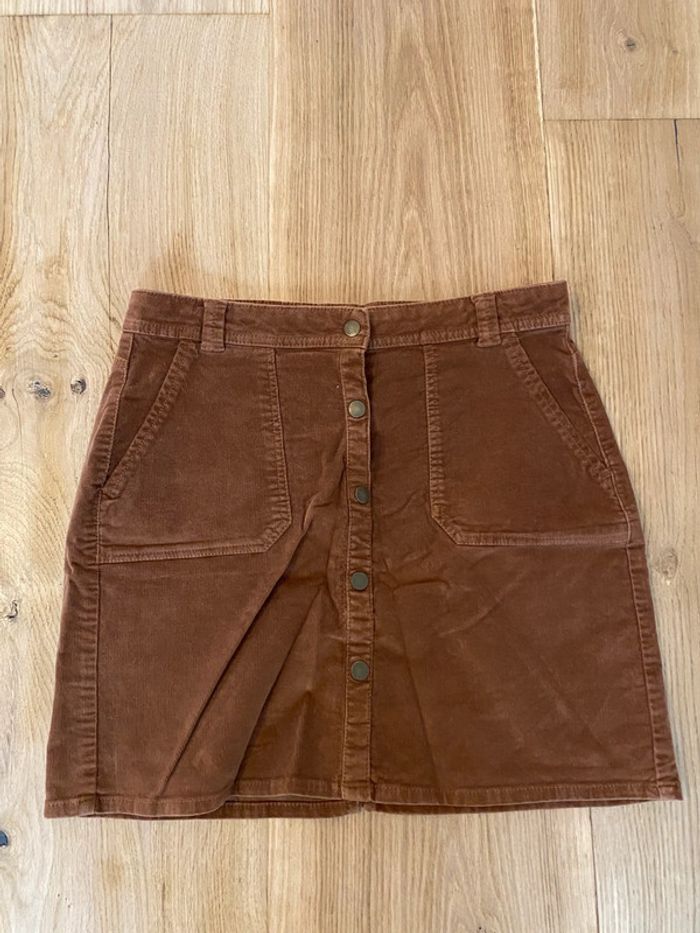 Jupe en velours marron Kiabi