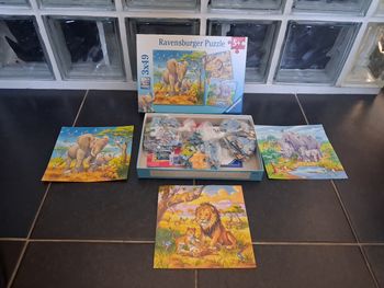 Lot 3 puzzles 49 pièces les grands sauvages