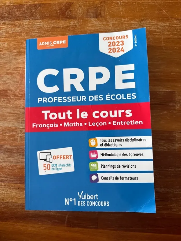 Livre CRPE professeur des Ecole, concours, 2023 2024