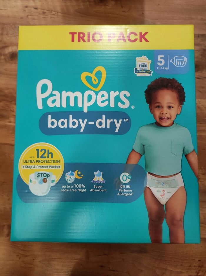 Carton de couches Pampers baby dry taille 5 neuf - photo numéro 3