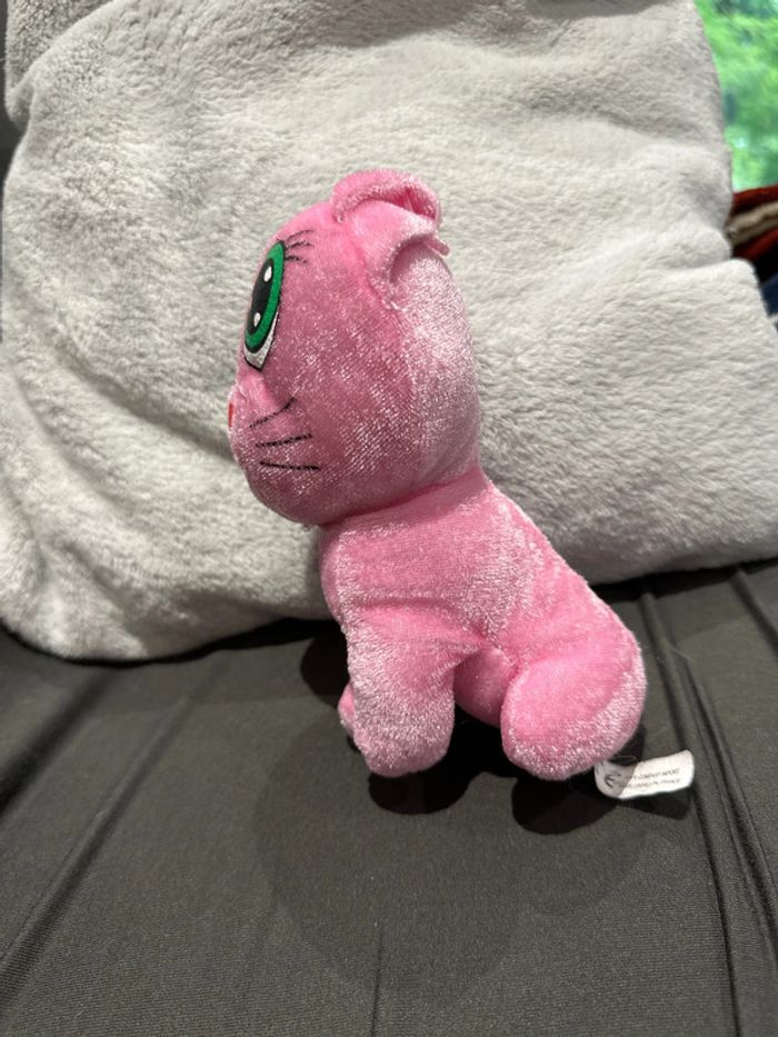 Petite peluche rose chat - photo numéro 2