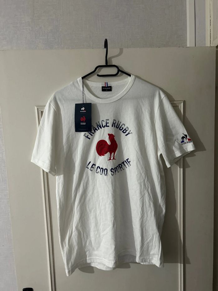 T-shirt blanc Le Coq Sportif France 🇫🇷 rugby 🏉 M