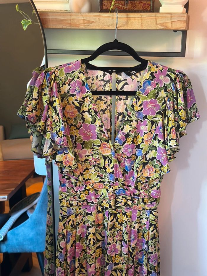 Combinaison large imprimé fleuri Zara taille XS - photo numéro 3