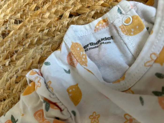 Lot de 2 barboteuses 12 mois Vertbaudet mots d’enfants - photo numéro 4