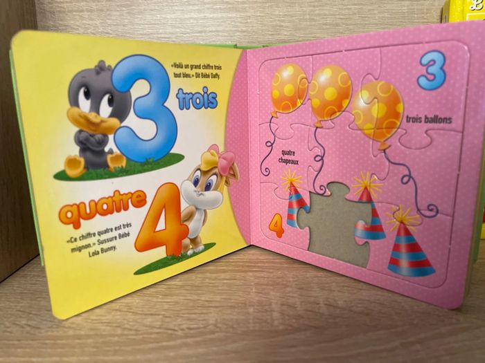 Lot de 3 livres chiffres, puzzles, formes - photo numéro 2