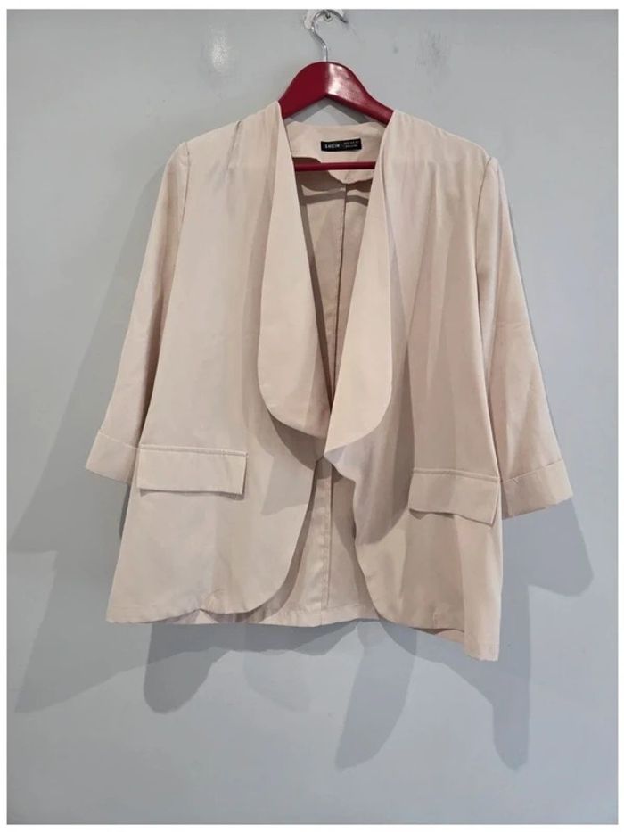 Blazer antelina finita entretiempo mangas francesas