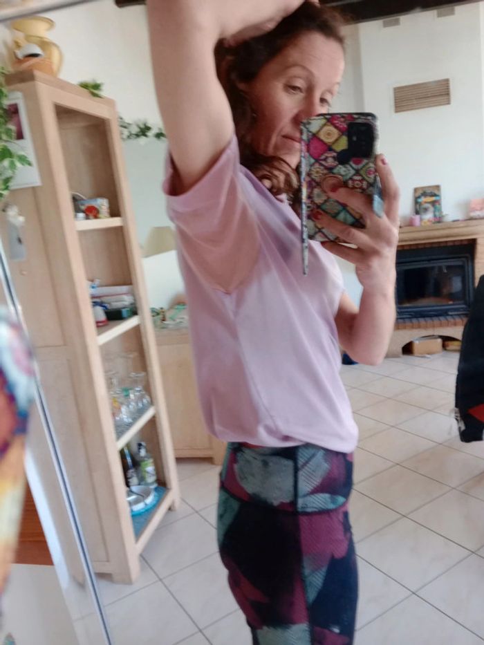 T-shirt technique sport femme taille l lilas c19 - photo numéro 4