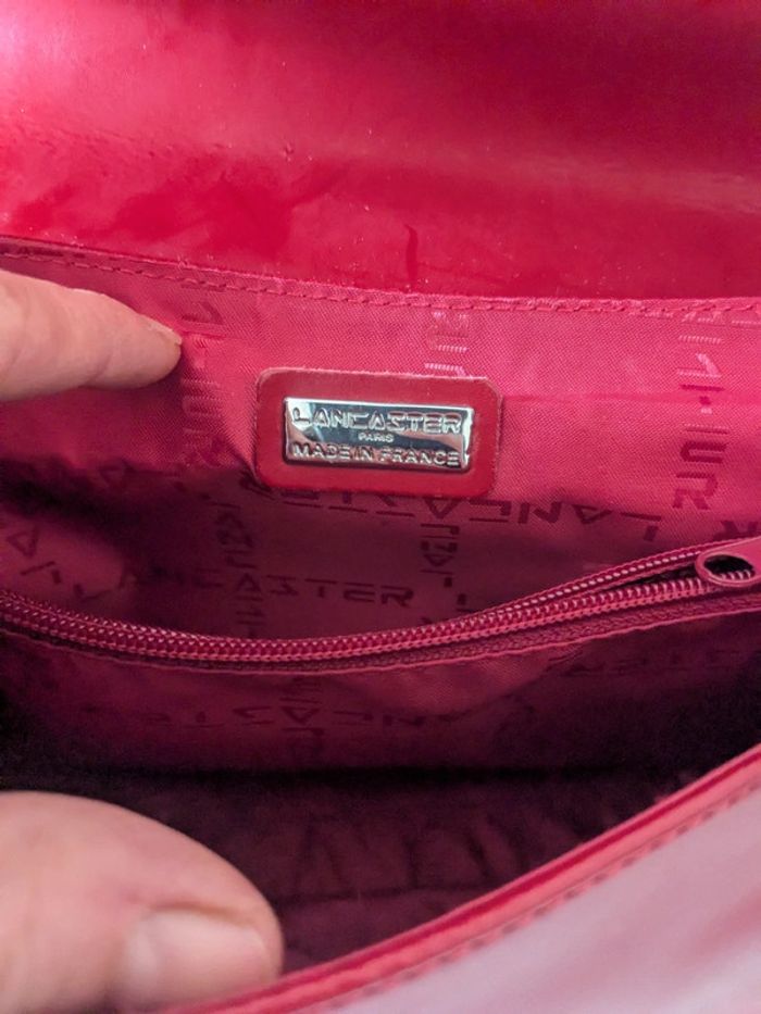 Sac Lancaster comme neuf rouge bordeaux bandoulière - photo numéro 7