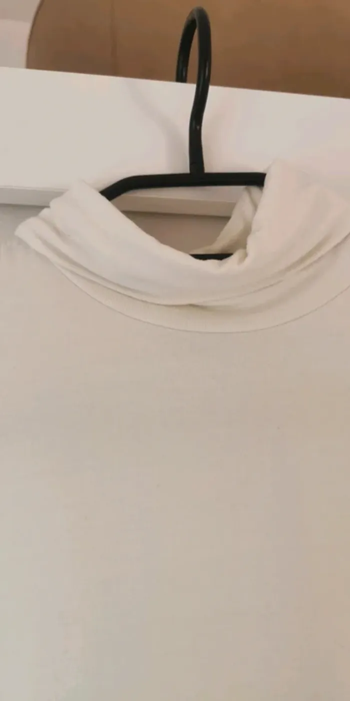 Débardeur à col roulé blanc taille 1 camaïeu - photo numéro 2