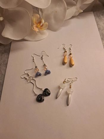 Lot de boucles d'oreilles pendante multicolore Chic