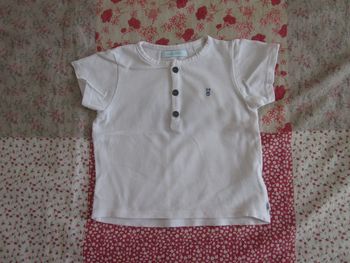 T-Shirt manches courtes blanc 9 mois