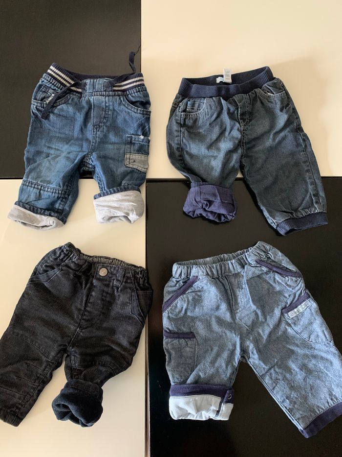 Lot de 4 pantalons / jeans chauds 6 mois - photo numéro 10