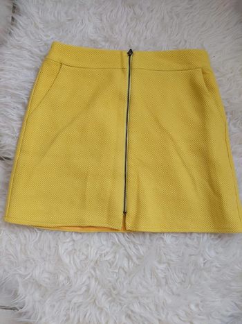 Mini jupe gaufrée jaune Promod T.S TBE