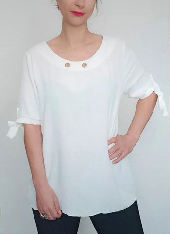 Blouse blanche casual chic taille unique