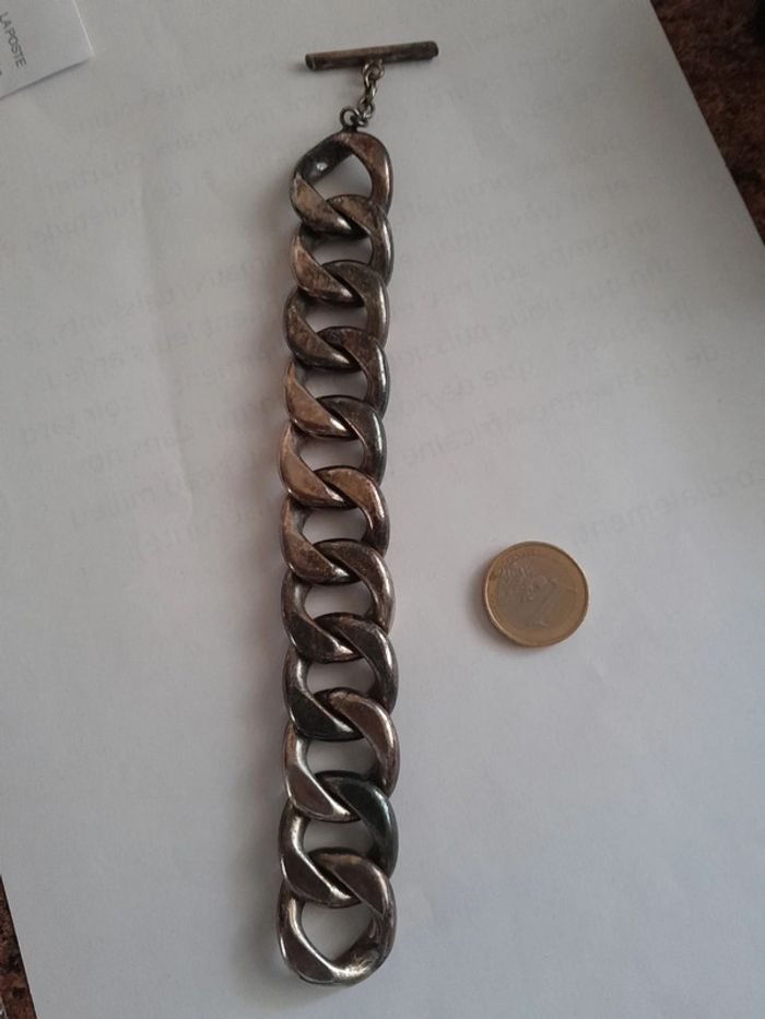 Sublime manchette ancienne style Agatha métal argenté