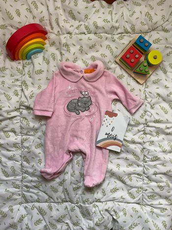 pyjama grenouillère en velours rose bougli bougla 0 mois