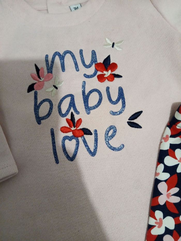 Ensemble a fleurs "my baby love" _ 3 mois - photo numéro 3