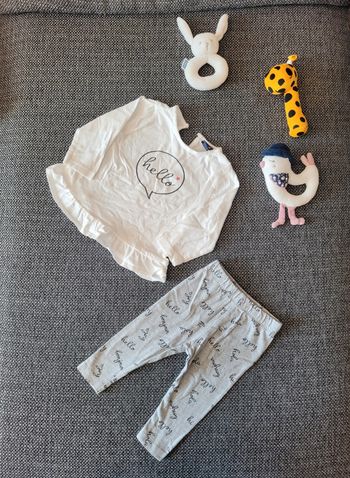 Ensemble fille 2 pièces en coton 9 mois