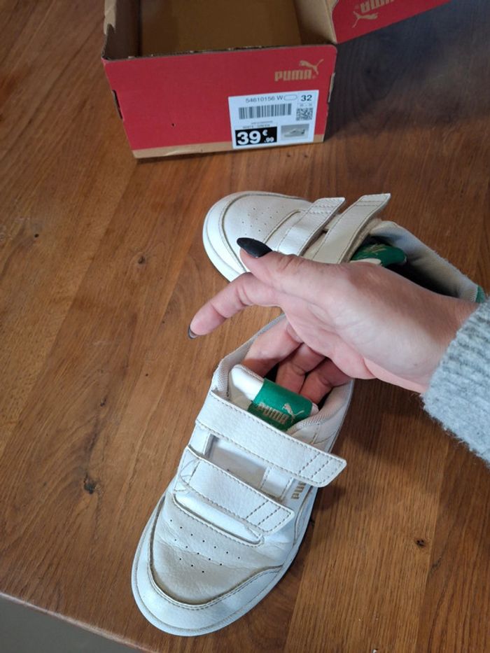Basket puma taille 32 blanc et vert fille ou garçon mixte - photo numéro 8