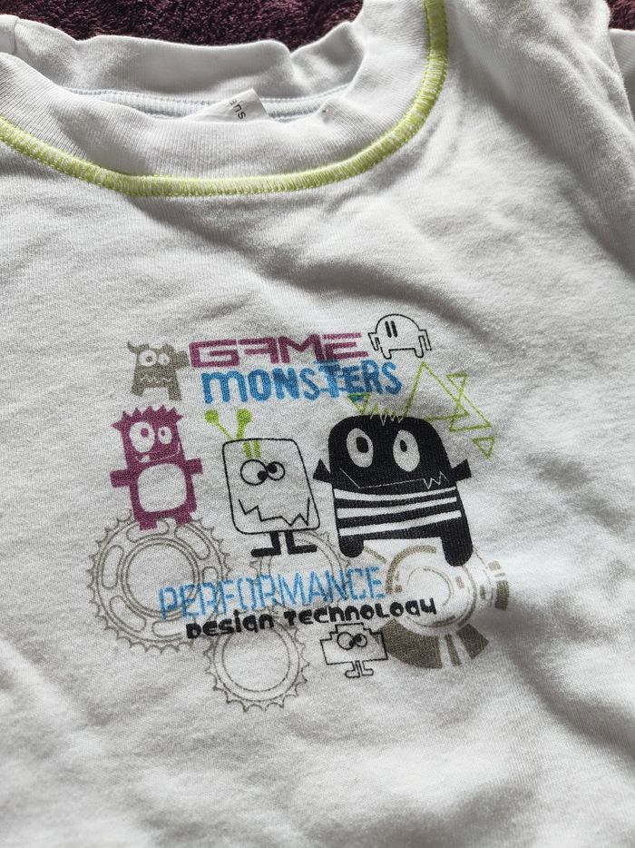 Sous pull blanc monstres In Extenso 8 ans - photo numéro 3